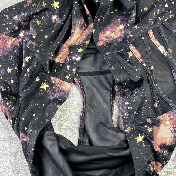 Torrid Swim Bottoms Womens 4 4X Galaxy Gold Foil Star High Waist Ruched Cutout - Picture 6 of 11